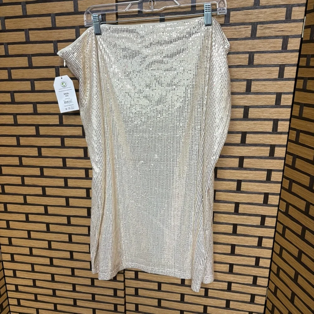 Time And Tru Champagne Sequin Skirt‎ Size XXXL (22)
